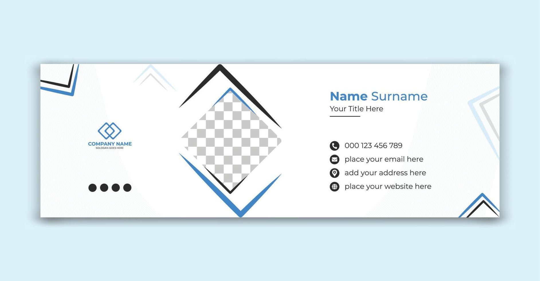 Email signature or personal cover banner design template vector