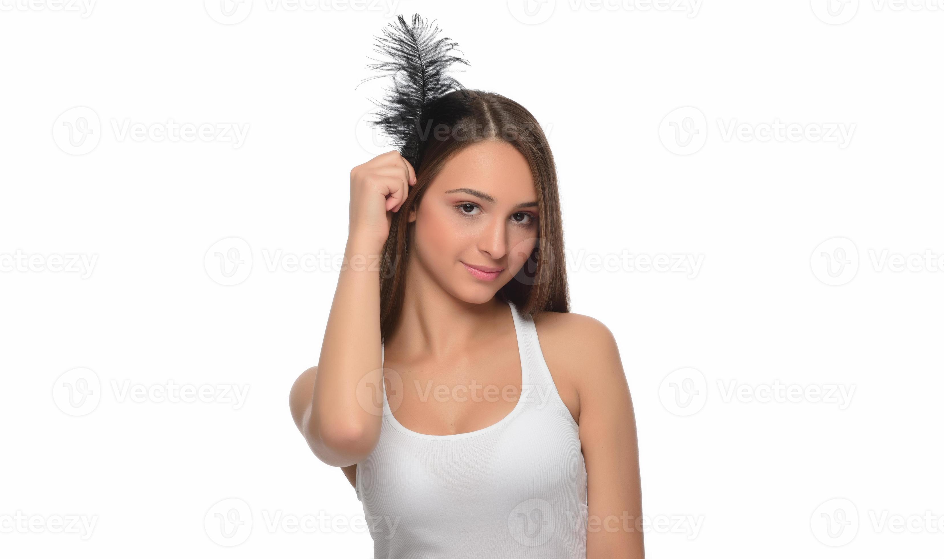 Beauty young girl with raised arm, hair removal and underarm skin care. Beautiful Caucasian