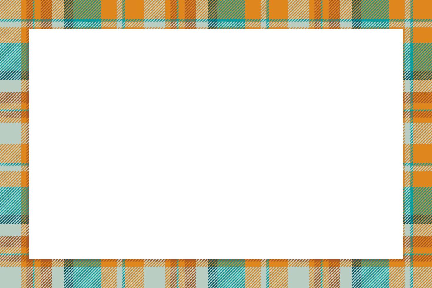 Vintage frame vector. Scottish border pattern retro style. Tartan plaid ornament. vector