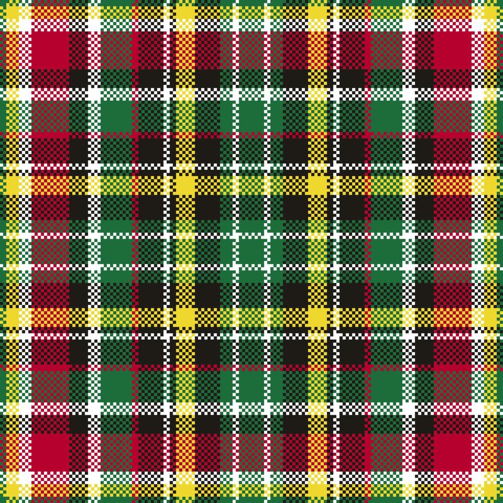 Pixel background vector design. Modern seamless pattern plaid. Square texture fabric. Tartan scottish textile. Beauty color madras ornament.