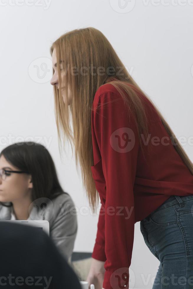 Business people working in conference room photo