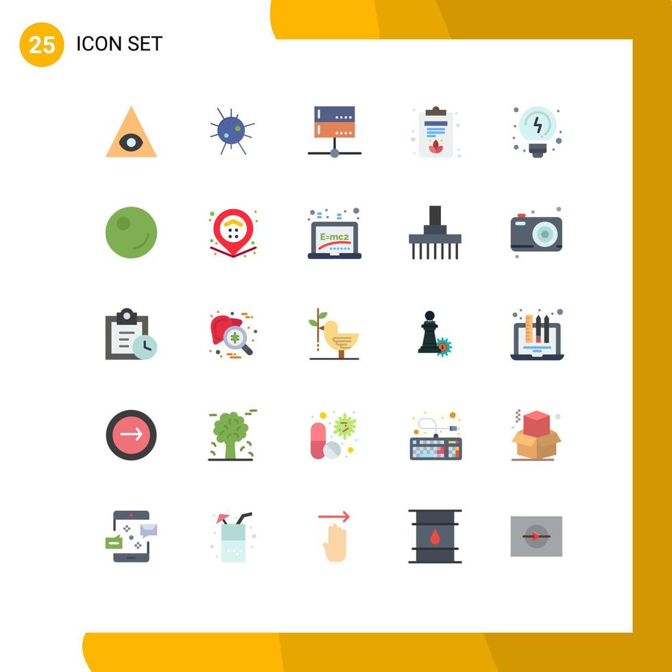 Modern Set of 25 Flat Colors Pictograph of peas solutions devices brainstorming board Editable Vector Design Elements