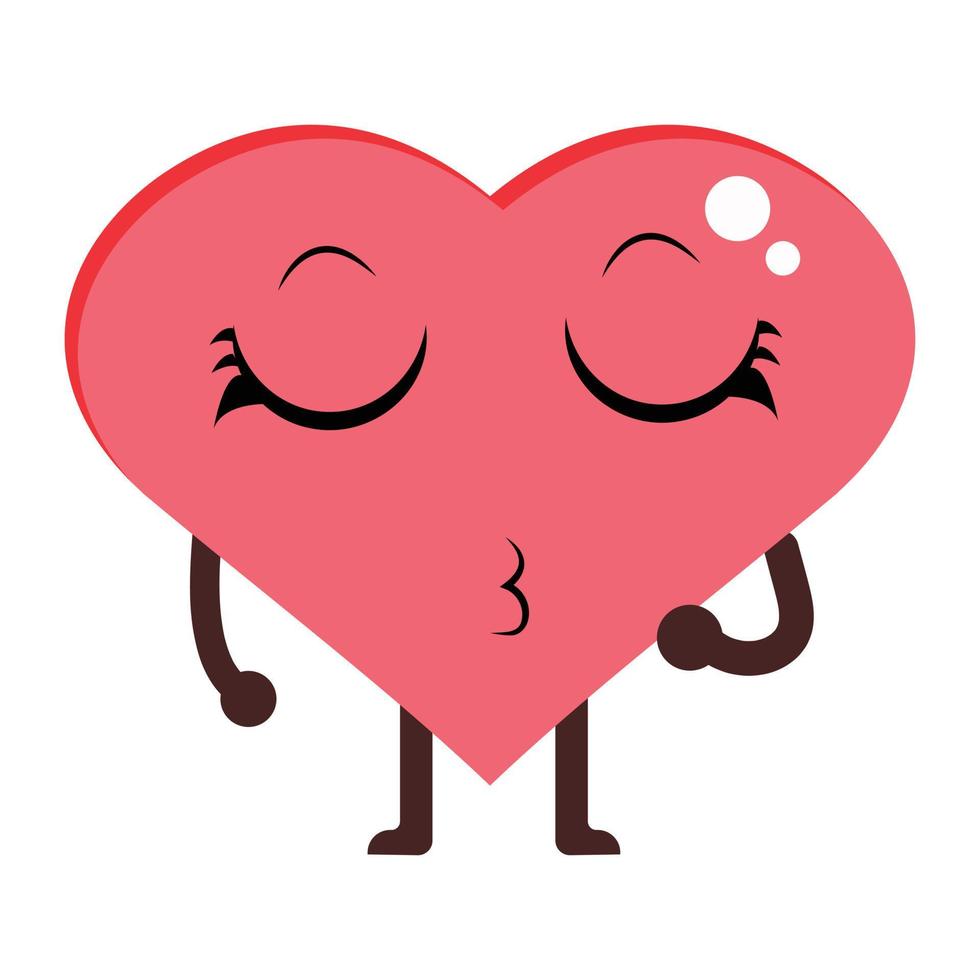 Cartoon heart character.  Cute love symbols with face vector