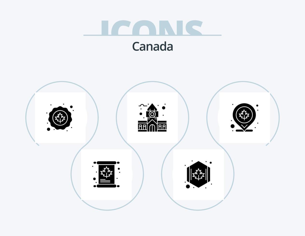 Canada Glyph Icon Pack 5 Icon Design. leaf. government. canada. centre. block vector