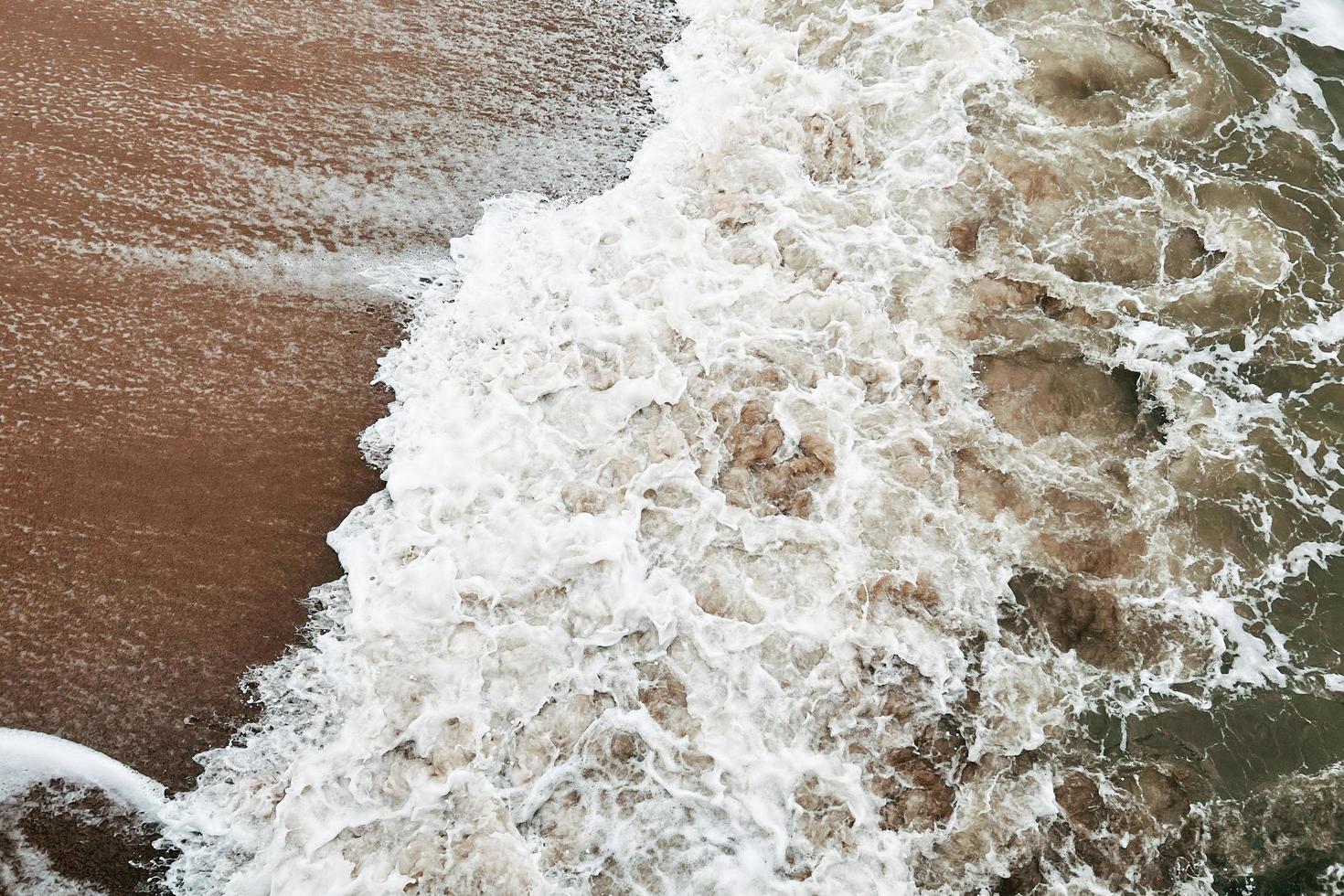 big sea waves during a storm. Storm at sea, storm warning on the coast. photo