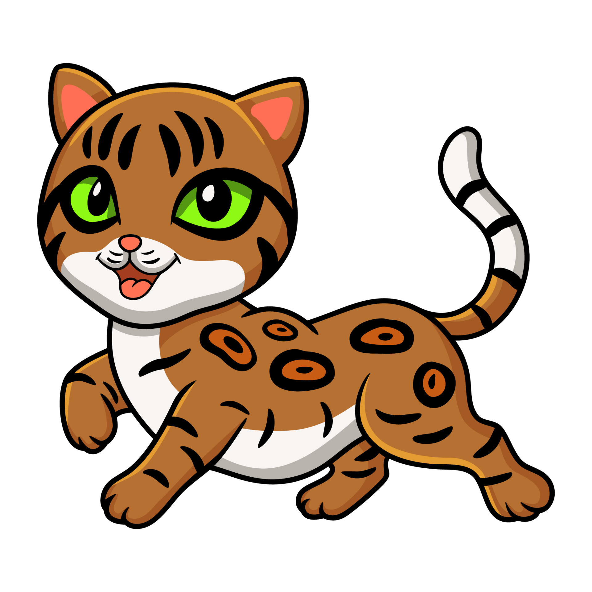 Cute bengal cat cartoon walking 17157498 Vector Art at Vecteezy