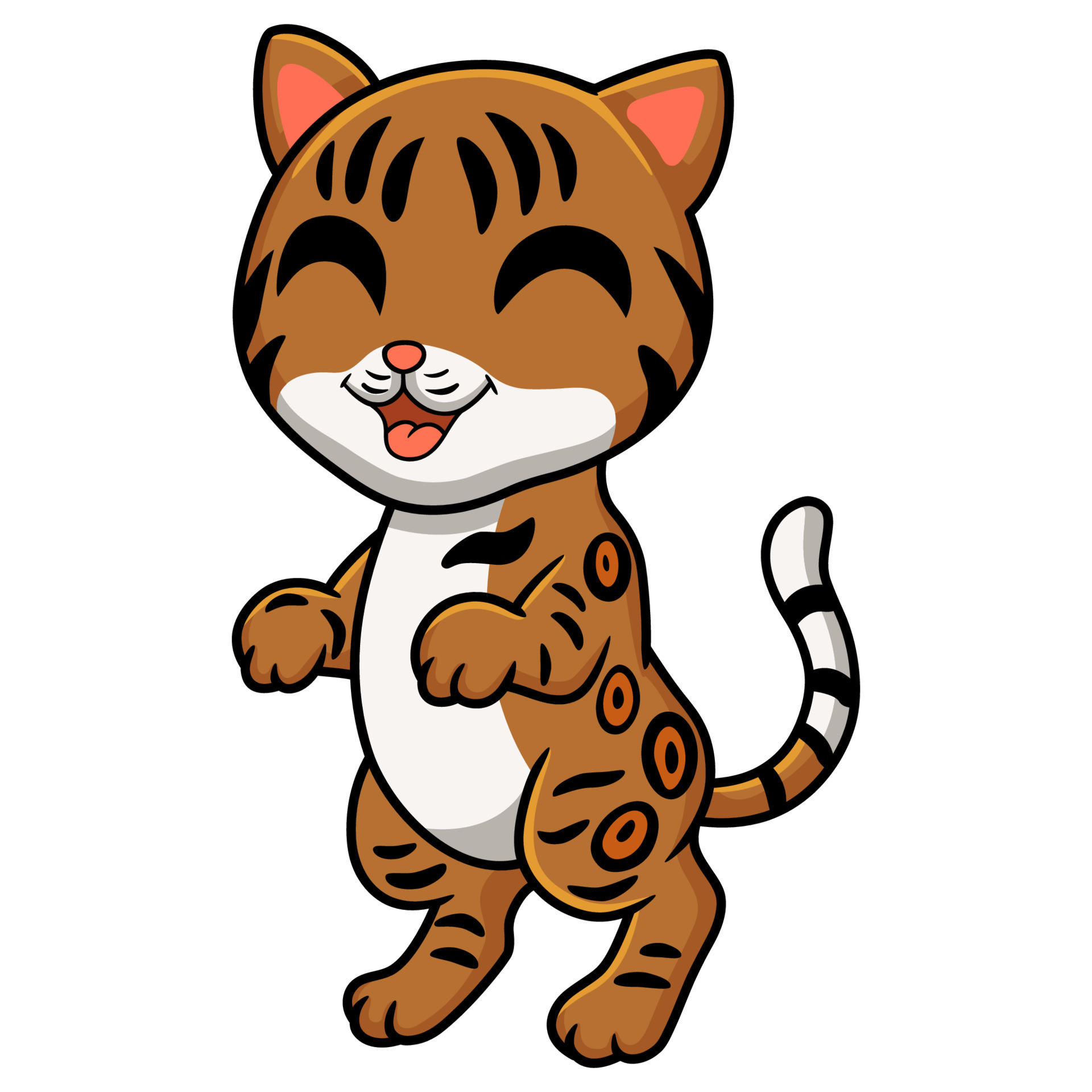 Cute bengal cat cartoon standing 17157501 Vector Art at Vecteezy