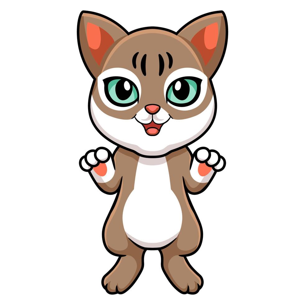 lindo gato de singapura de pie de dibujos animados vector