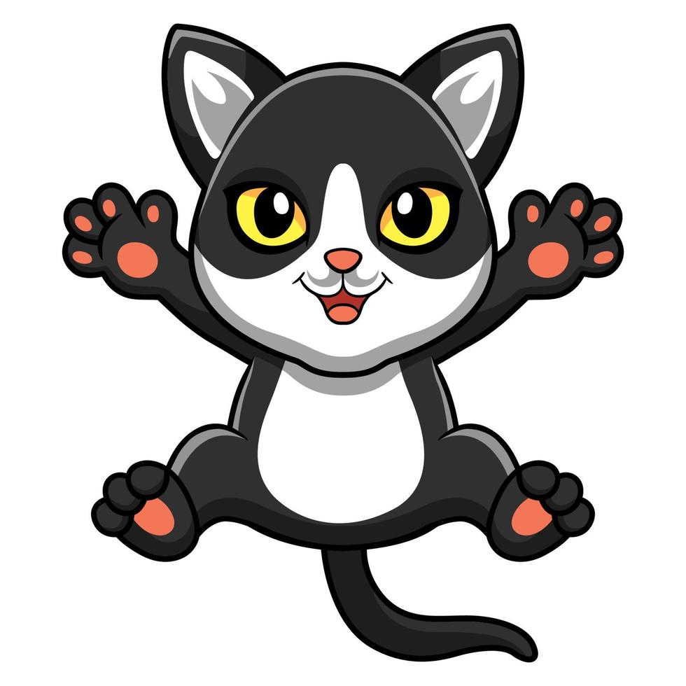 Cute black smoke cat cartoon vector