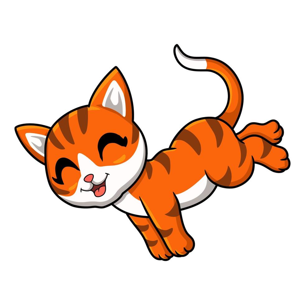 Cute orange tabby cat cartoon vector