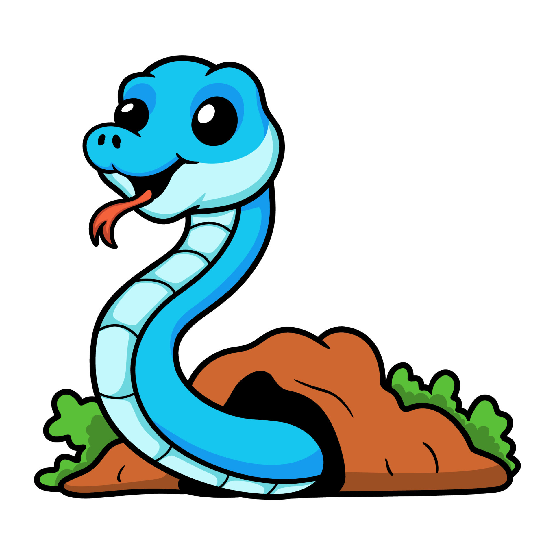 Cute blue snake viper cartoon out from hole 17157586 Vector Art at Vecteezy