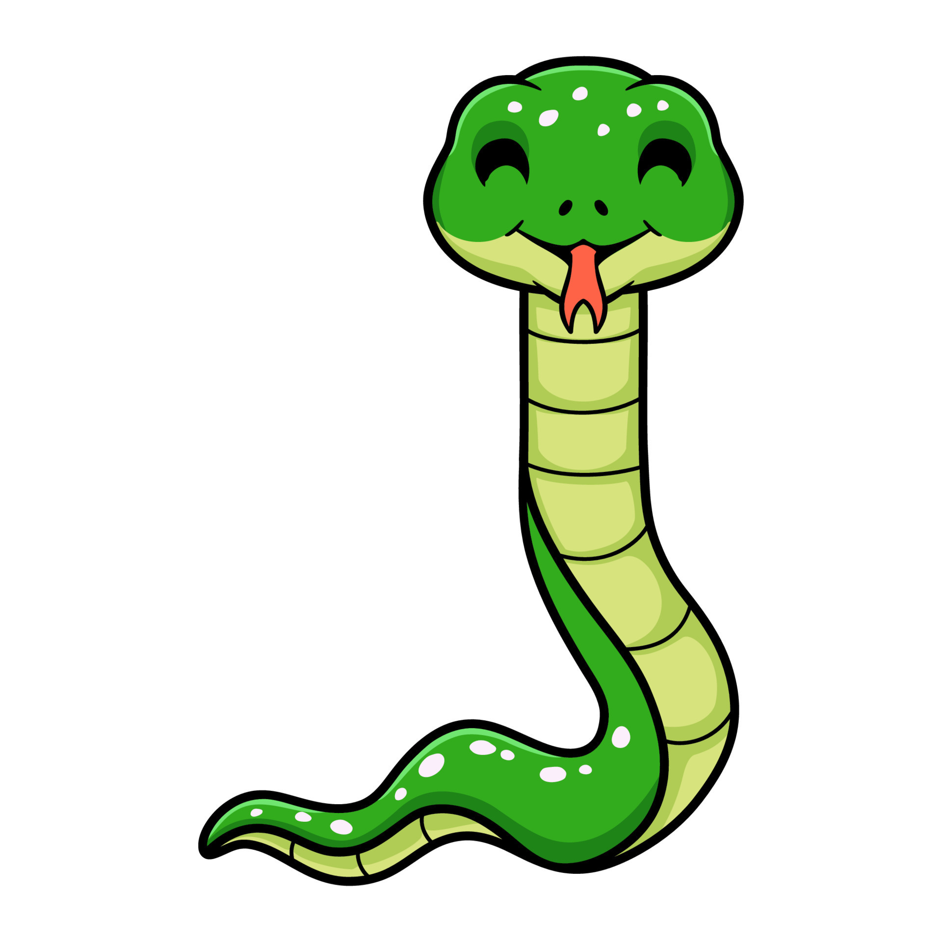 Cute green tree python cartoon 17157597 Vector Art at Vecteezy