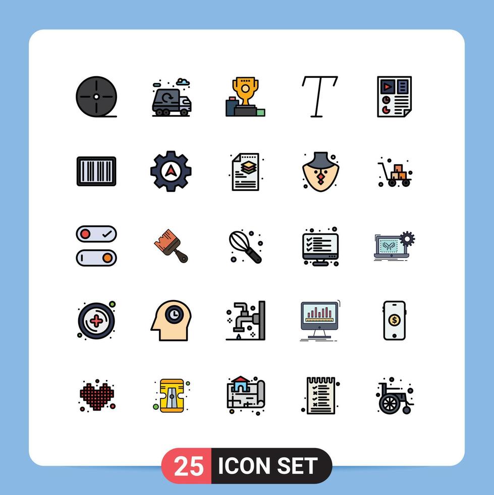 25 Creative Icons Modern Signs and Symbols of page data bowl italic goblet Editable Vector Design Elements