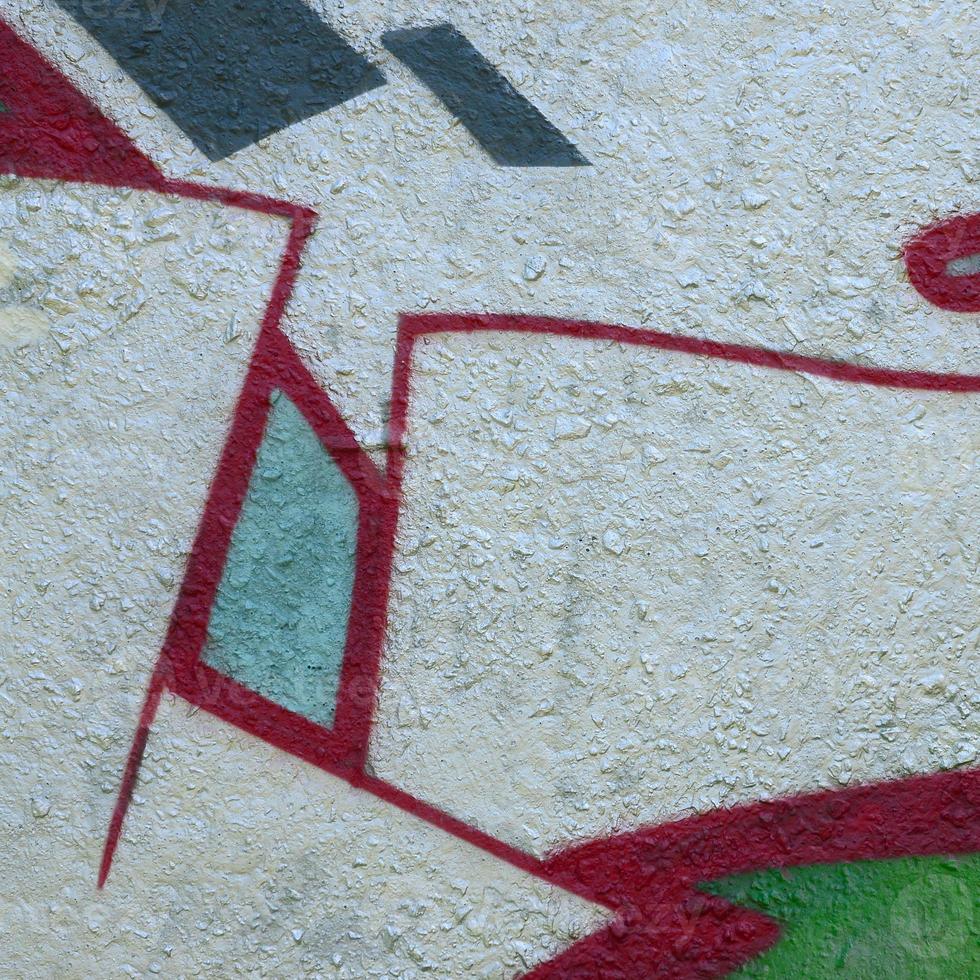 Street art. Abstract background image of a fragment of a colored graffiti painting in chrome and red tones photo