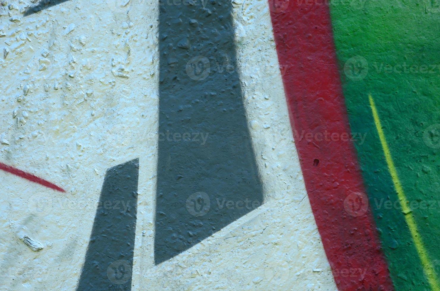 Street art. Abstract background image of a fragment of a colored graffiti painting in chrome and red tones photo