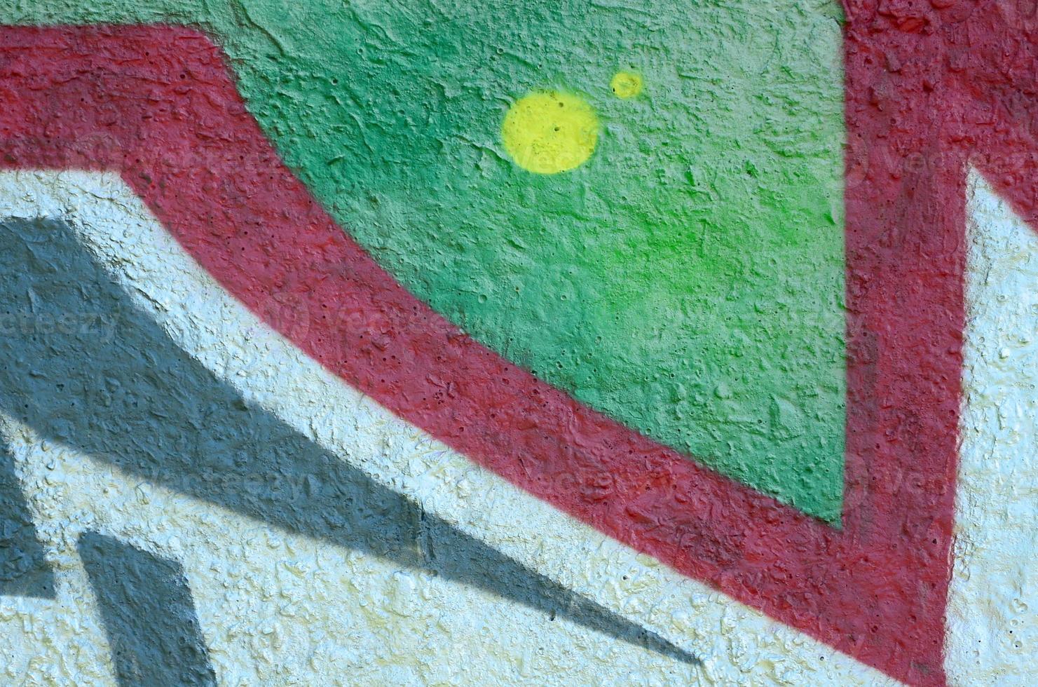 Street art. Abstract background image of a fragment of a colored graffiti painting in chrome and red tones photo