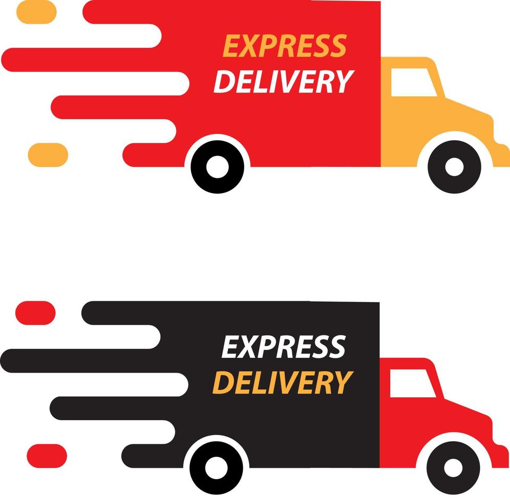 Set of delivery icons. Express delivery, truck. Vector illustration