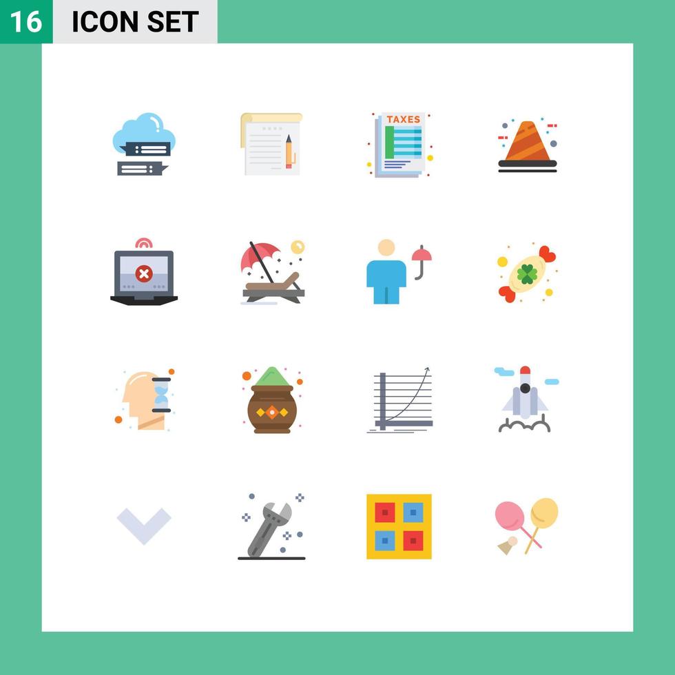 16 Creative Icons Modern Signs and Symbols of development cone education build tax Editable Pack of Creative Vector Design Elements