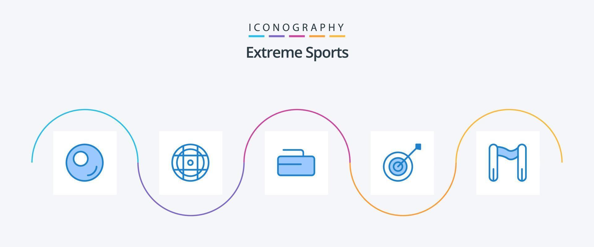 Sport Blue 5 Icon Pack Including . archery. start. finish vector