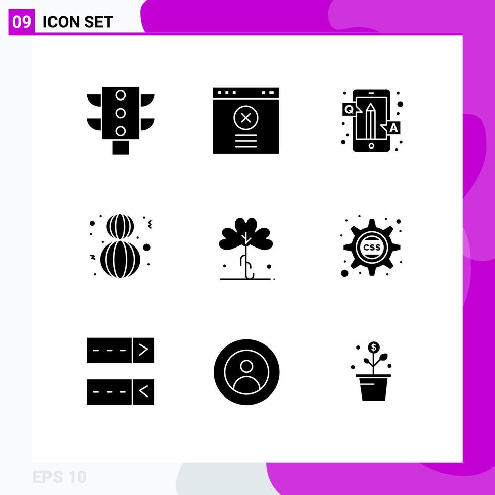 9 Thematic Vector Solid Glyphs and Editable Symbols of ireland clover online woman happy Editable Vector Design Elements