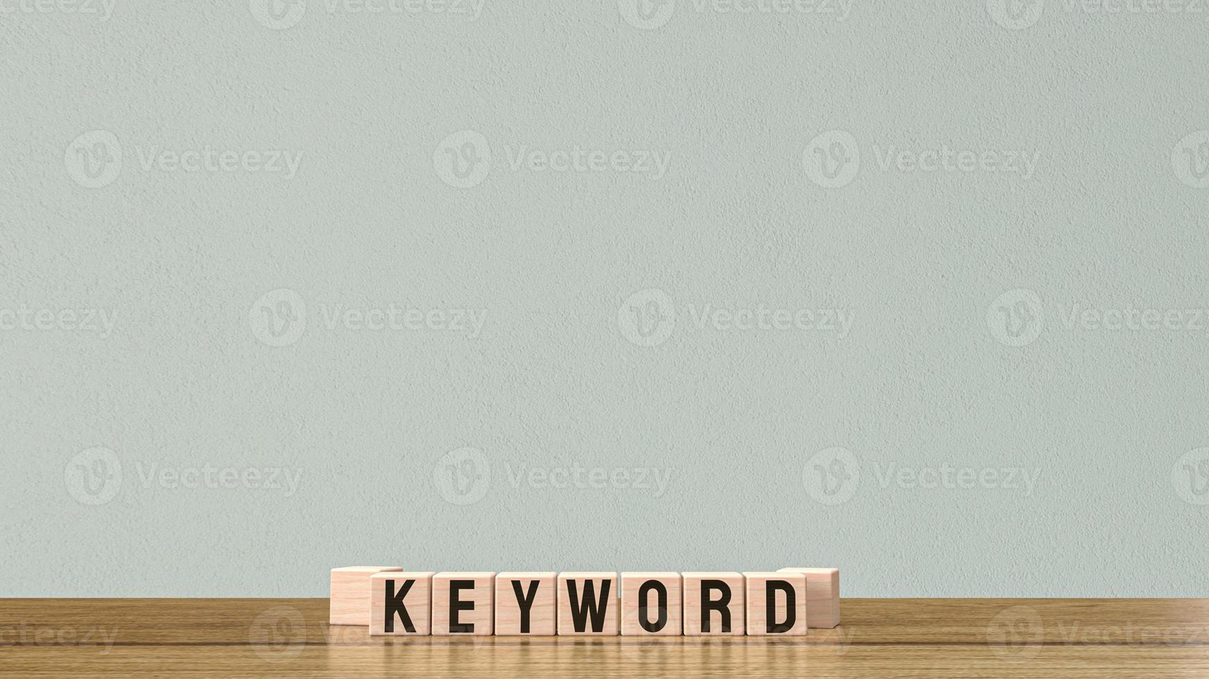 The text keyword on wood cube for business concept 3d rendering photo