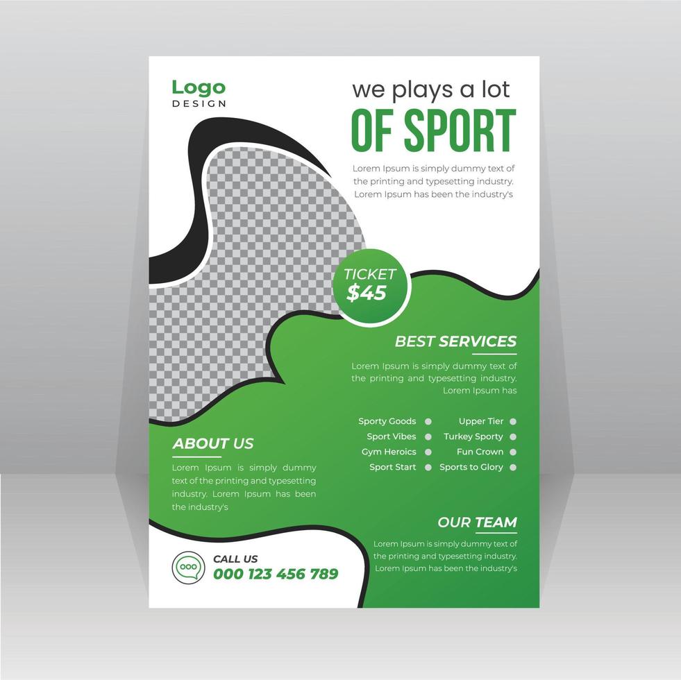 Sports, game competition flyer, poster template vector