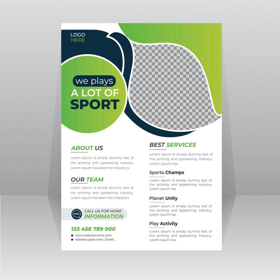 Sports, game competition flyer, poster template vector