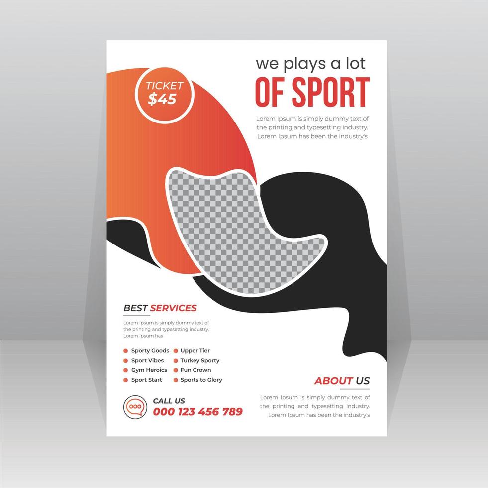 Sports, game competition flyer, poster template vector