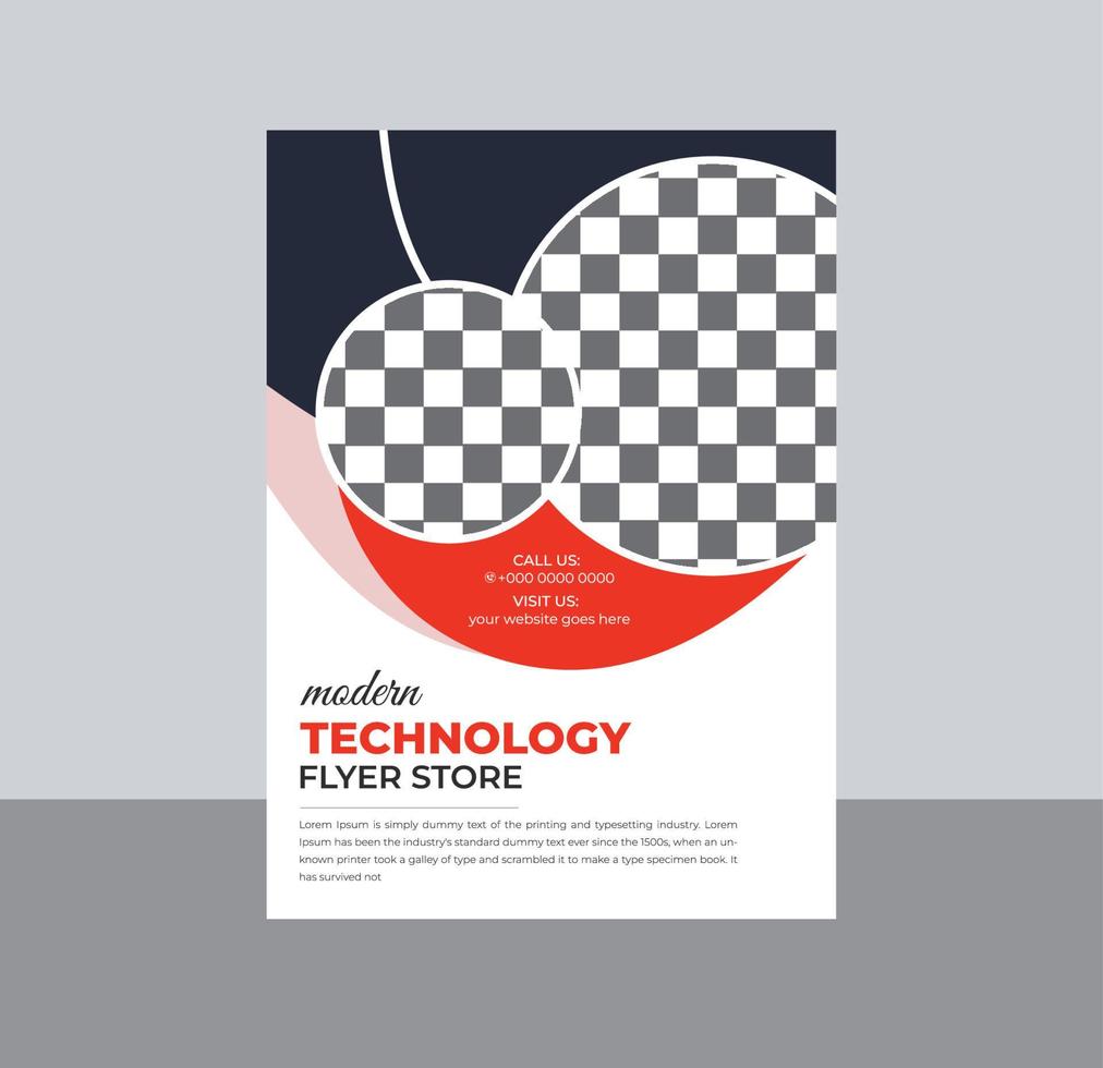 folleto de tecnología digital moderna, diseño de plantilla de póster vector