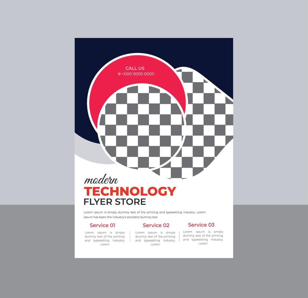 modern Digital technology flyer, poster template design vector