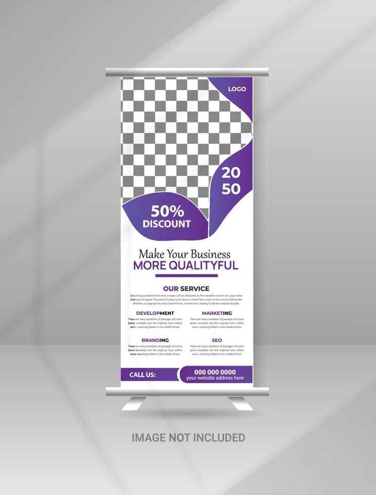 Corporate modern roll up banner standee template vector