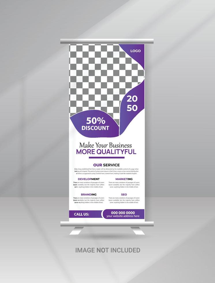 Corporate modern roll up banner standee template vector