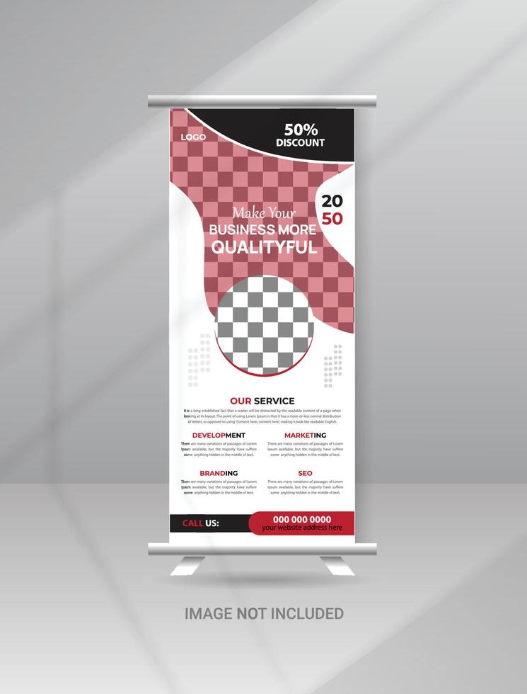 Corporate modern roll up banner standee template vector