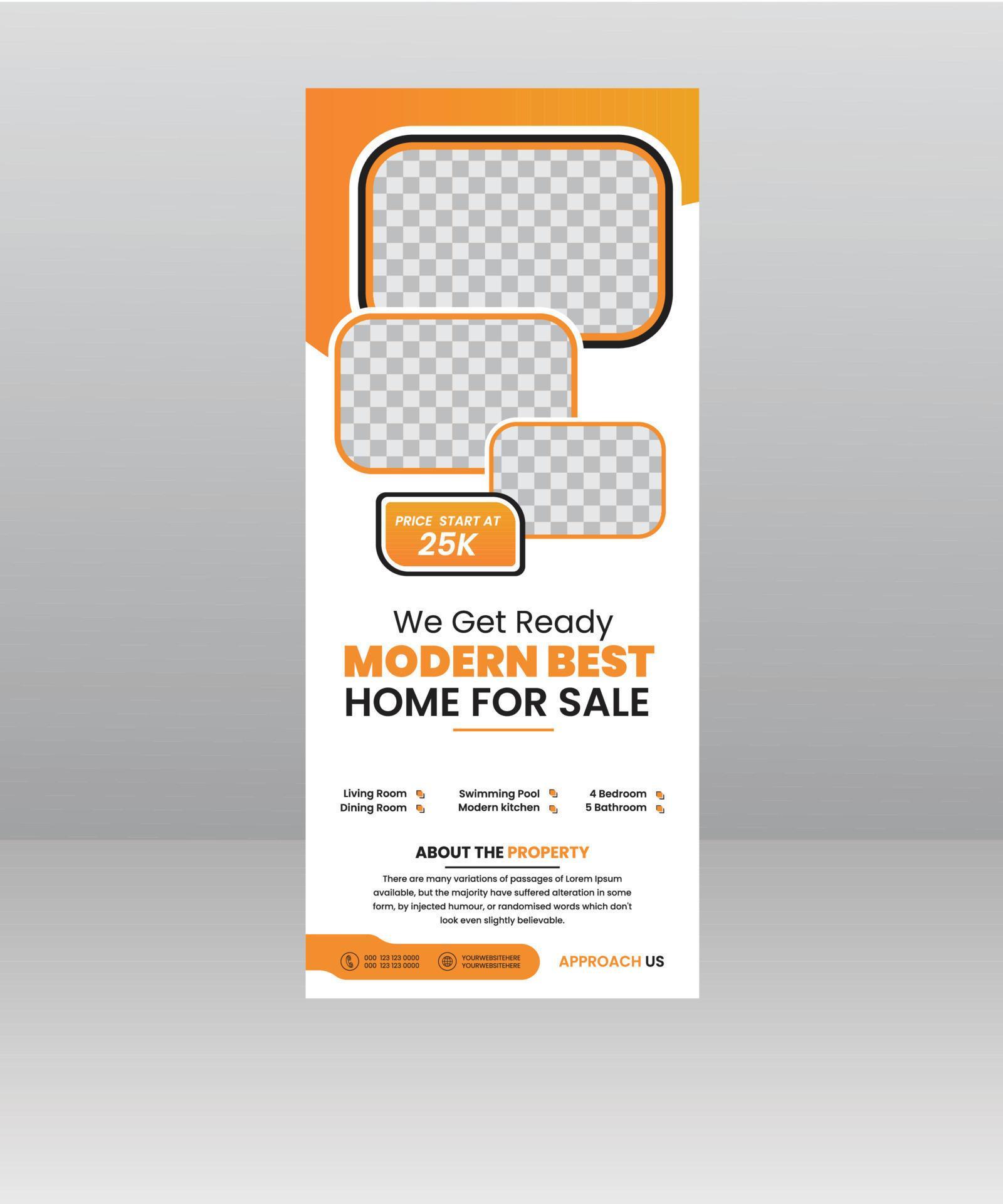 Home Sale roll up banner stand for real estate agency 17158787 Vector