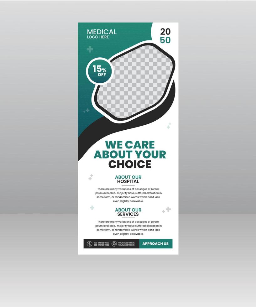 Medical Roll up banner stand healthcare poster banner template vector