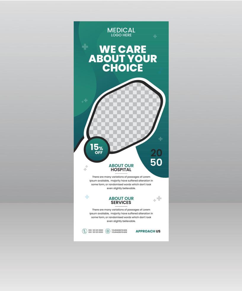 Medical Roll up banner stand healthcare poster banner template vector