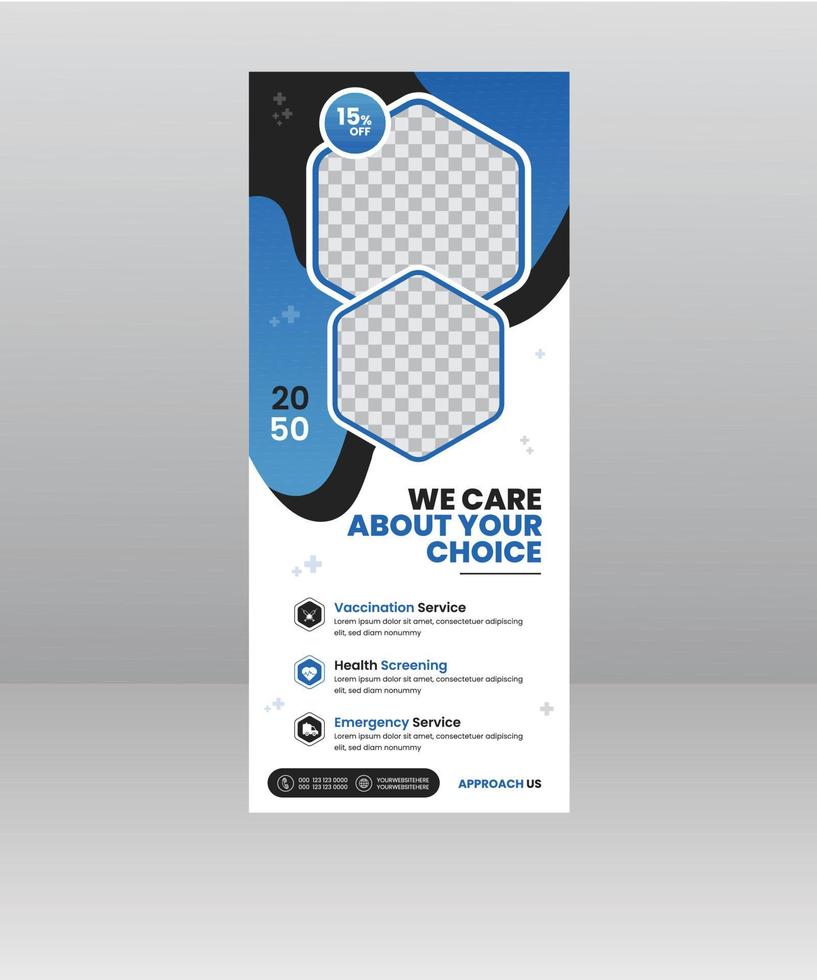 Medical Roll up banner stand healthcare poster banner template vector