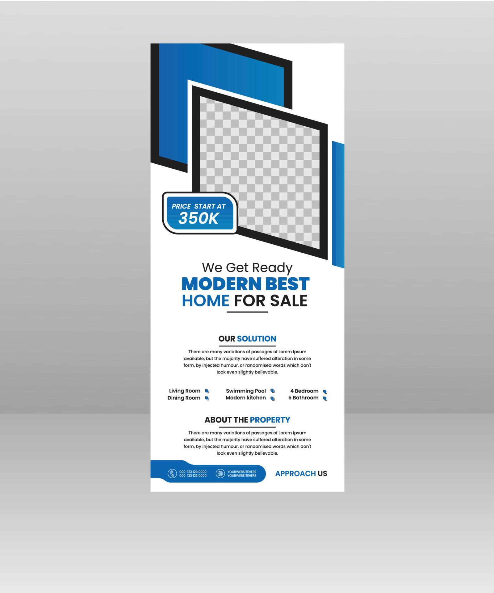 Home Sale roll up banner stand for real estate agency 17158795 Vector