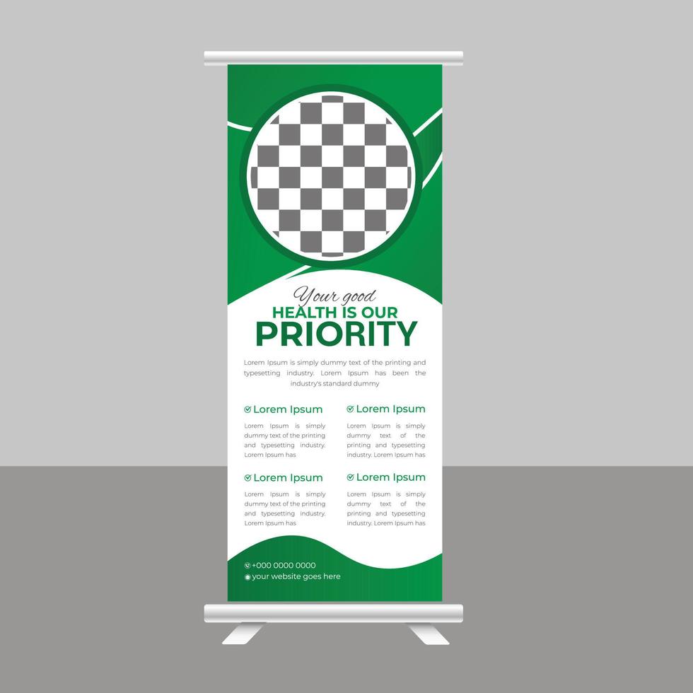 Medical Roll up banner stand healthcare poster banner template vector
