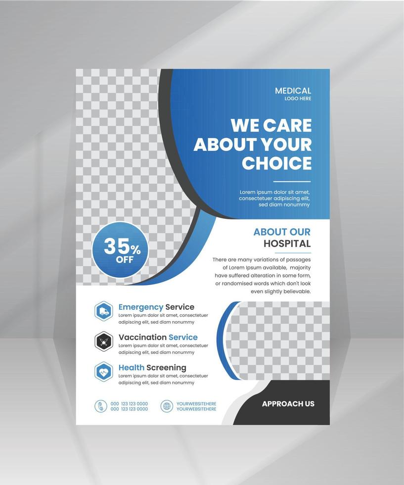 Modern medical Flyer design template and Healthcare Poster vector