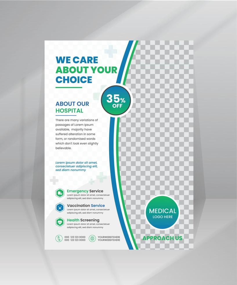 Modern medical Flyer design template and Healthcare Poster vector