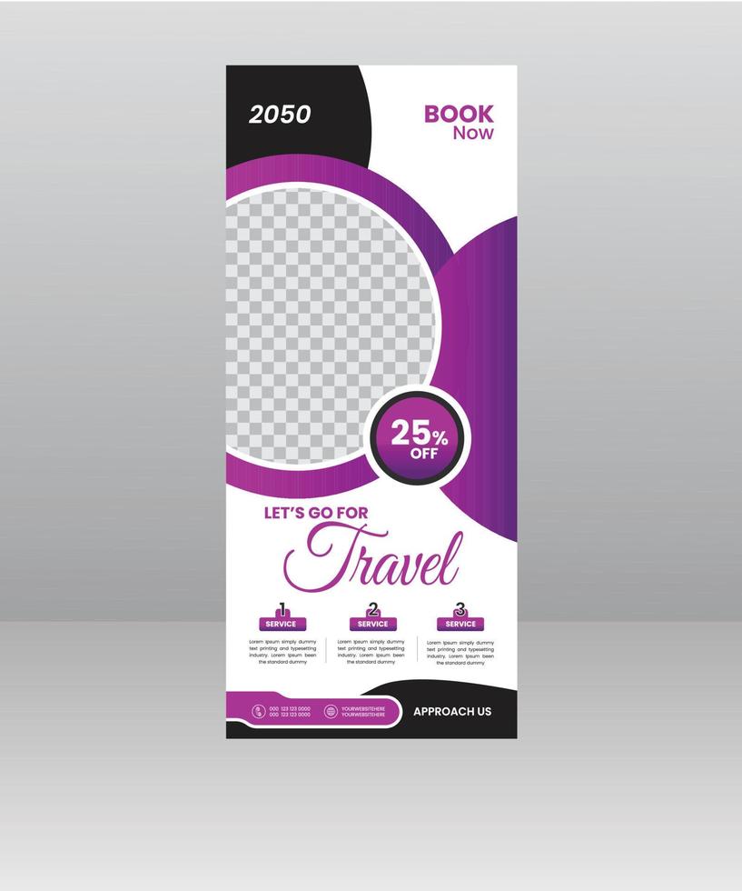 Travel Sale Roll up banner stand template for travel agency vector