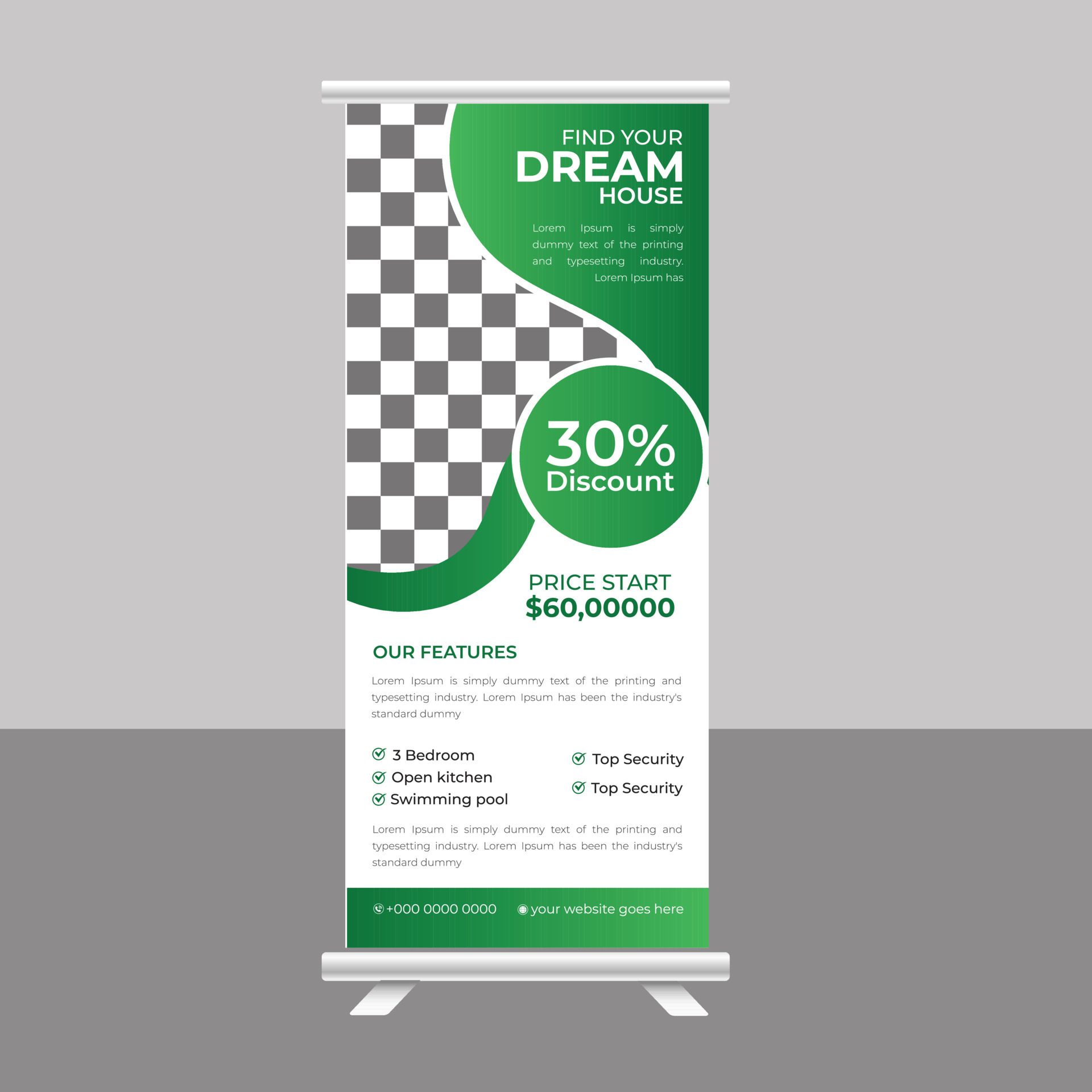 Home Sale roll up banner stand for real estate agency 17158822 Vector