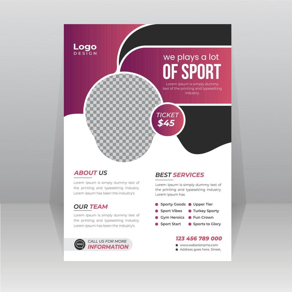 Sports, game competition flyer, poster template vector