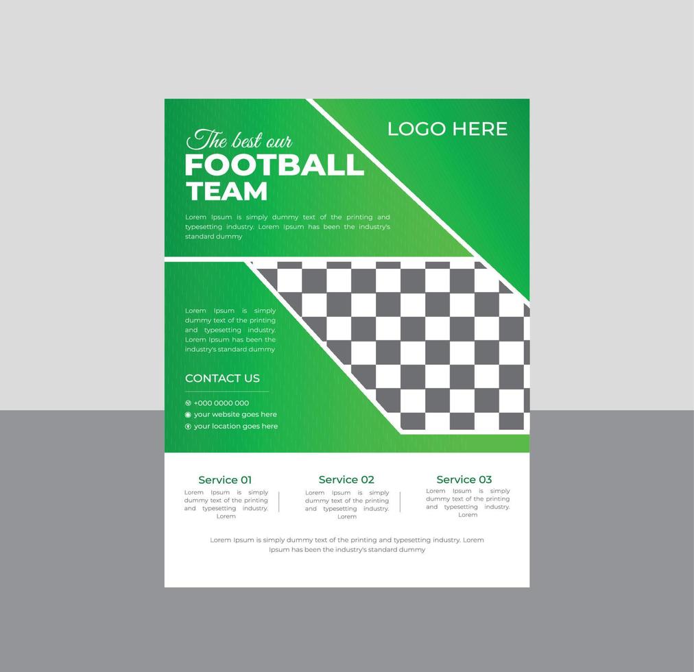 Sports Football Tournament Competition Flyer, Training Poster template vector