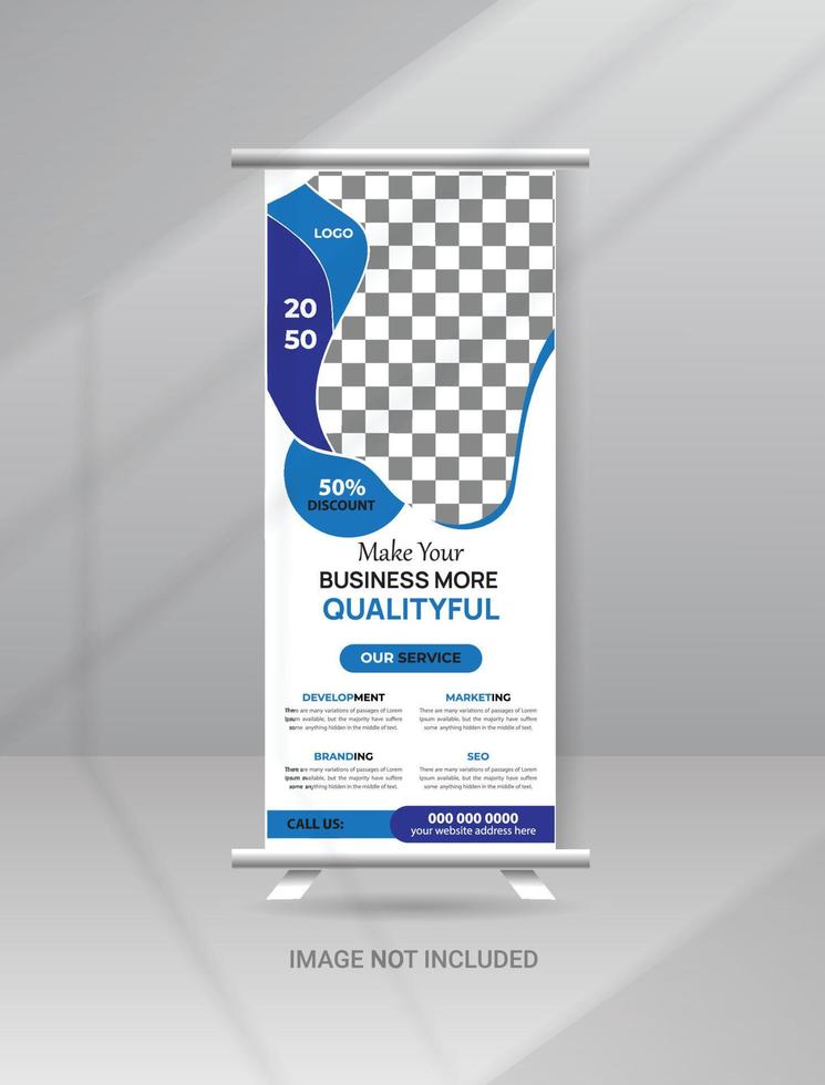 Corporate modern roll up banner standee template vector