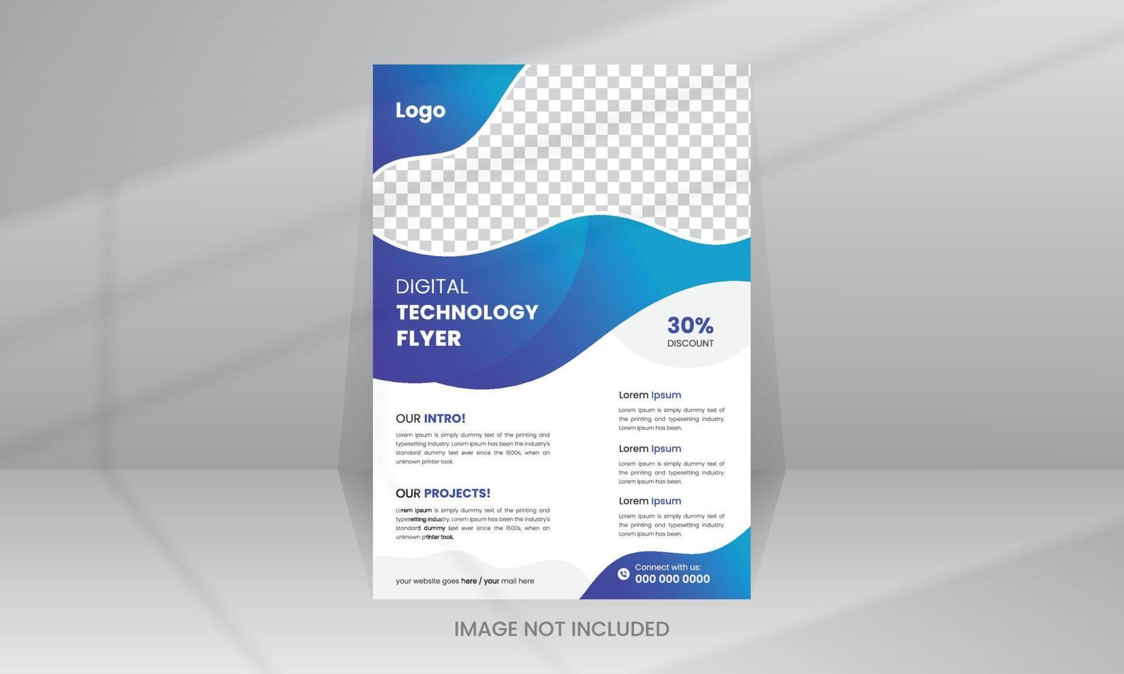 modern Digital technology flyer, poster template design vector