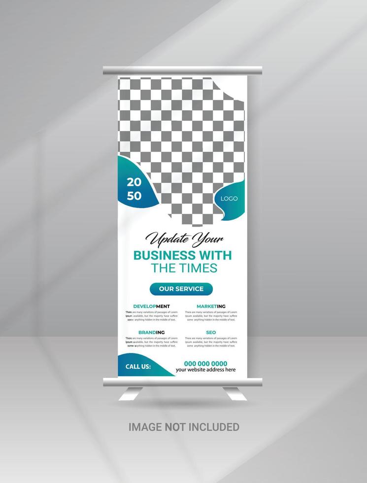 Corporate modern roll up banner standee template vector