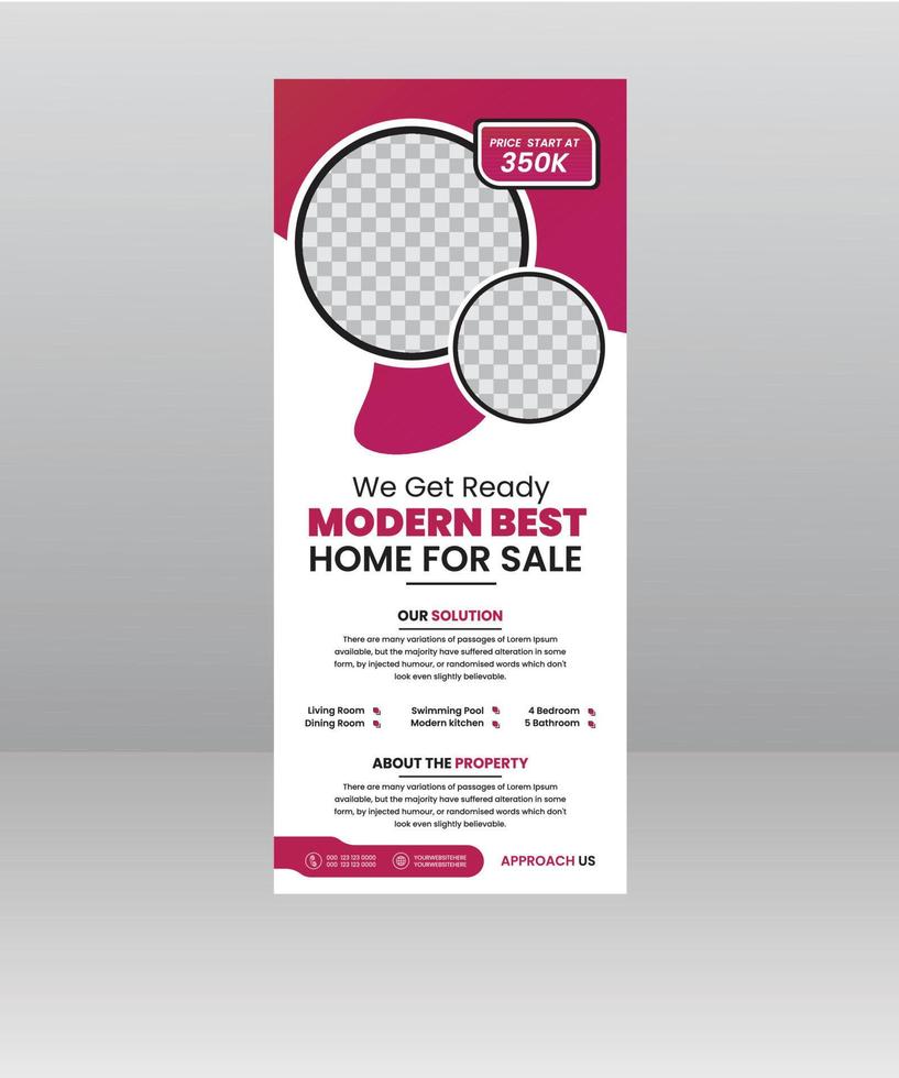 Home Sale roll up banner stand for real estate agency 17158910 Vector