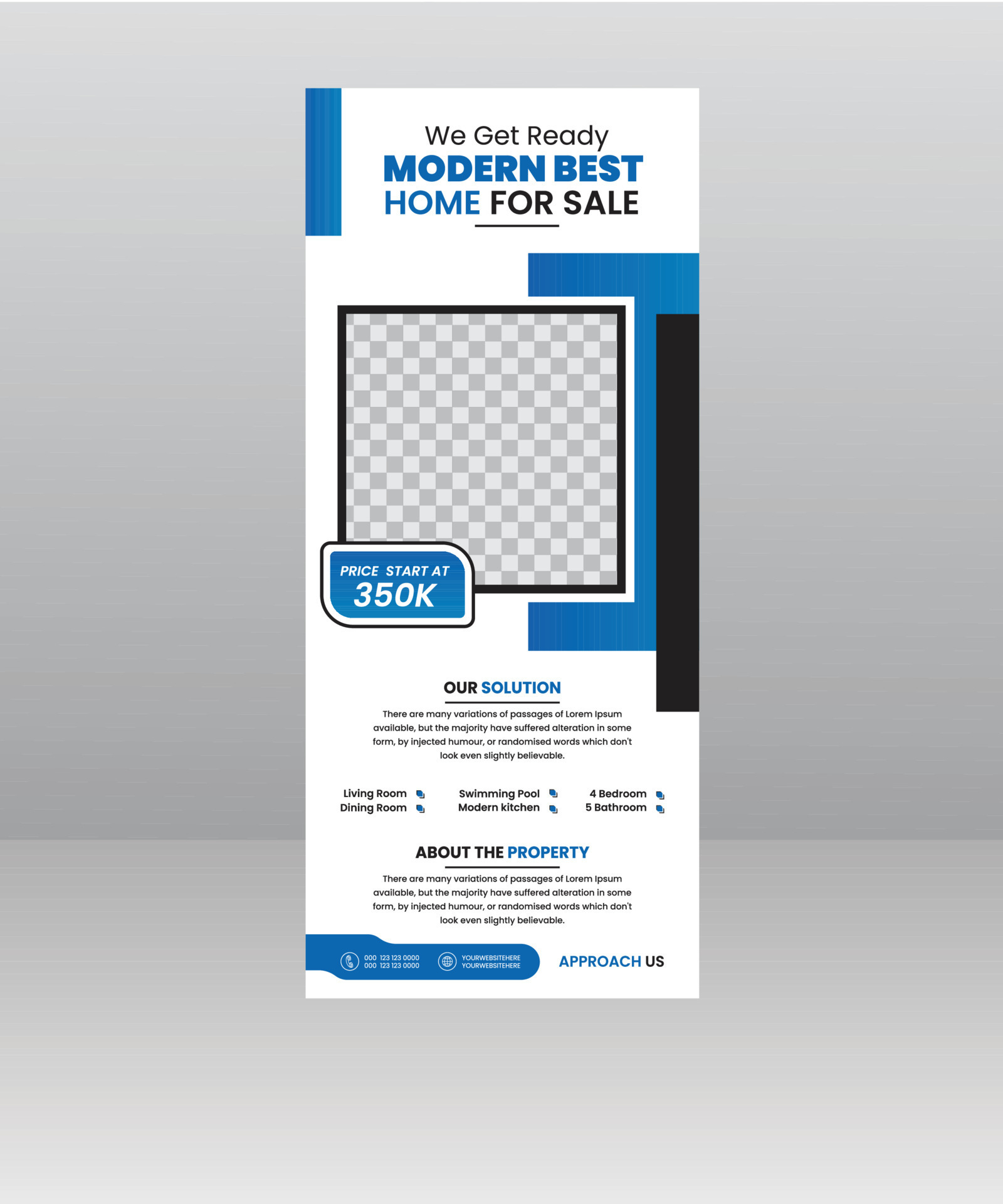 Home Sale roll up banner stand for real estate agency 17158917 Vector